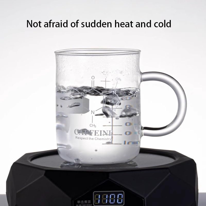 Tazza graduata in vetro borosilicato resistente al calore - 1/2 pezzi Becher graduato da cucina con manico for caffè e latte(2pcs)