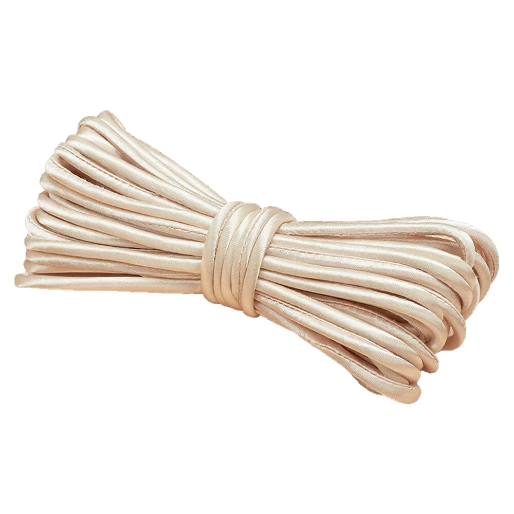 5mmx5m Beige Satin Cord Polyester Satin String Cord for Sewing Clothing Button Knitting