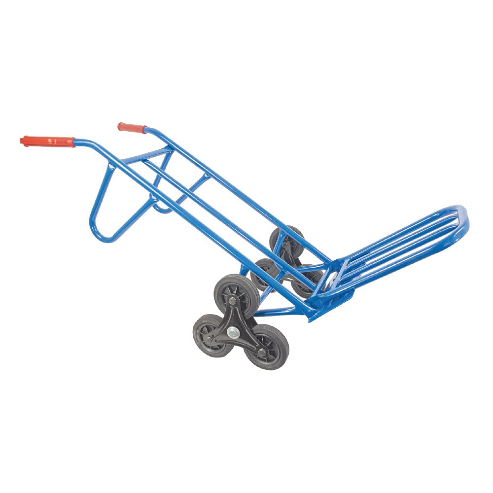 Trestles S20A blau Sackkarre klappbar 200kg Treppensteiger Vollgummireifen Sternräder Transportkarre Sackkarren Treppensackkarre Treppenkarre | große Schaufel | Sicherheitsgriffe | Stahl