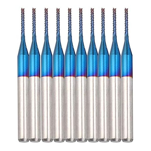 FTVOGUE Brocas de Ebanistería 10 Unids Carburo Router Cutting Bit(1.0mm) Cover