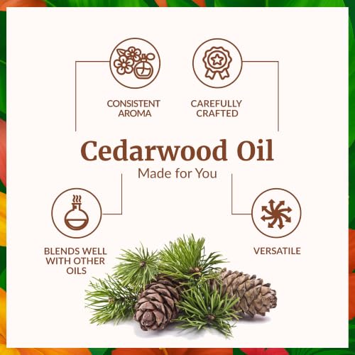 Image of SVA Cedarwood Essential Oil 4 Fl Oz - for Diffuser, Skin & Hair Care - Ideal for Massage & DIY Blends - with Dropper