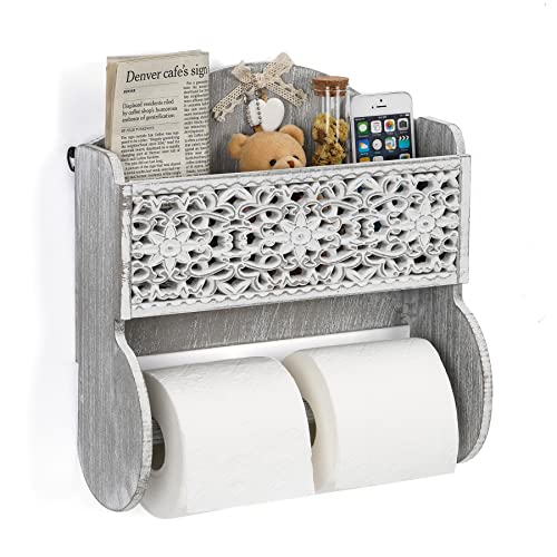 Toilettenpapierhalter mit Ablage Badezimmer Toilettenpapierhalter Wandhalterung Toilettenpapierhalter Holz Wand Toilettenpapierhalter Toilettenpapieraufhänger Spender für Bad und Waschraum Cover