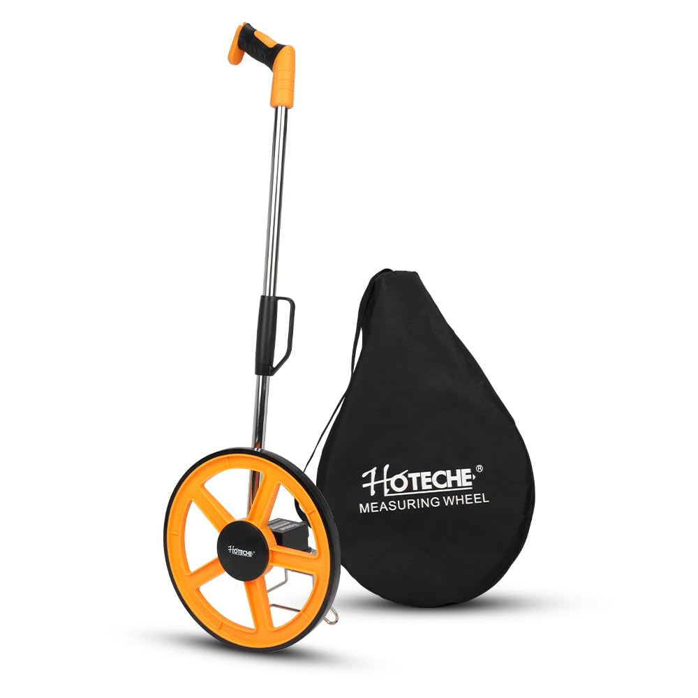 Hoteche Mechanisches Messrad | 0-9999m Zähler | 32cm Reifen | Chromrohr + ABS/TPR Griff