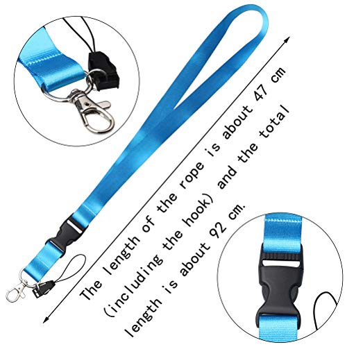 3 Stück Schlüsselband Lanyard, 47cm Ausweishülle Bunt Nylon Umhängeband Schlüsselbänder mit Abnehmbarer Schnalle für Schlüssel Ausweishüllen Arbeitskarte(Blau, Rosa, Lila)