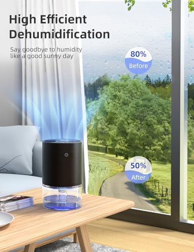 Image of SANVINDER Dehumidifiers for Home, 25oz Dehumidifier for Bedroom with Auto-off, Ultra Quiet Energy Saving for Bathroom Closet Wardrobe Office RV (285sq.ft)
