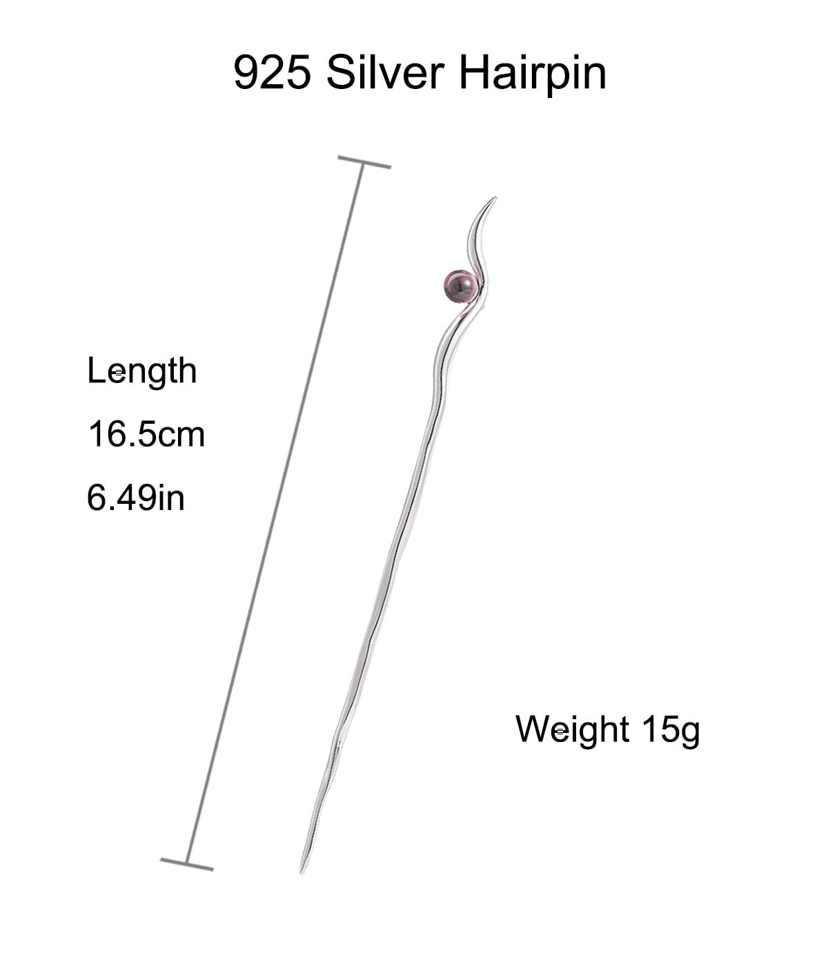 HangErFeng Fermaglio per capelli ondulato semplice da donna argento 835