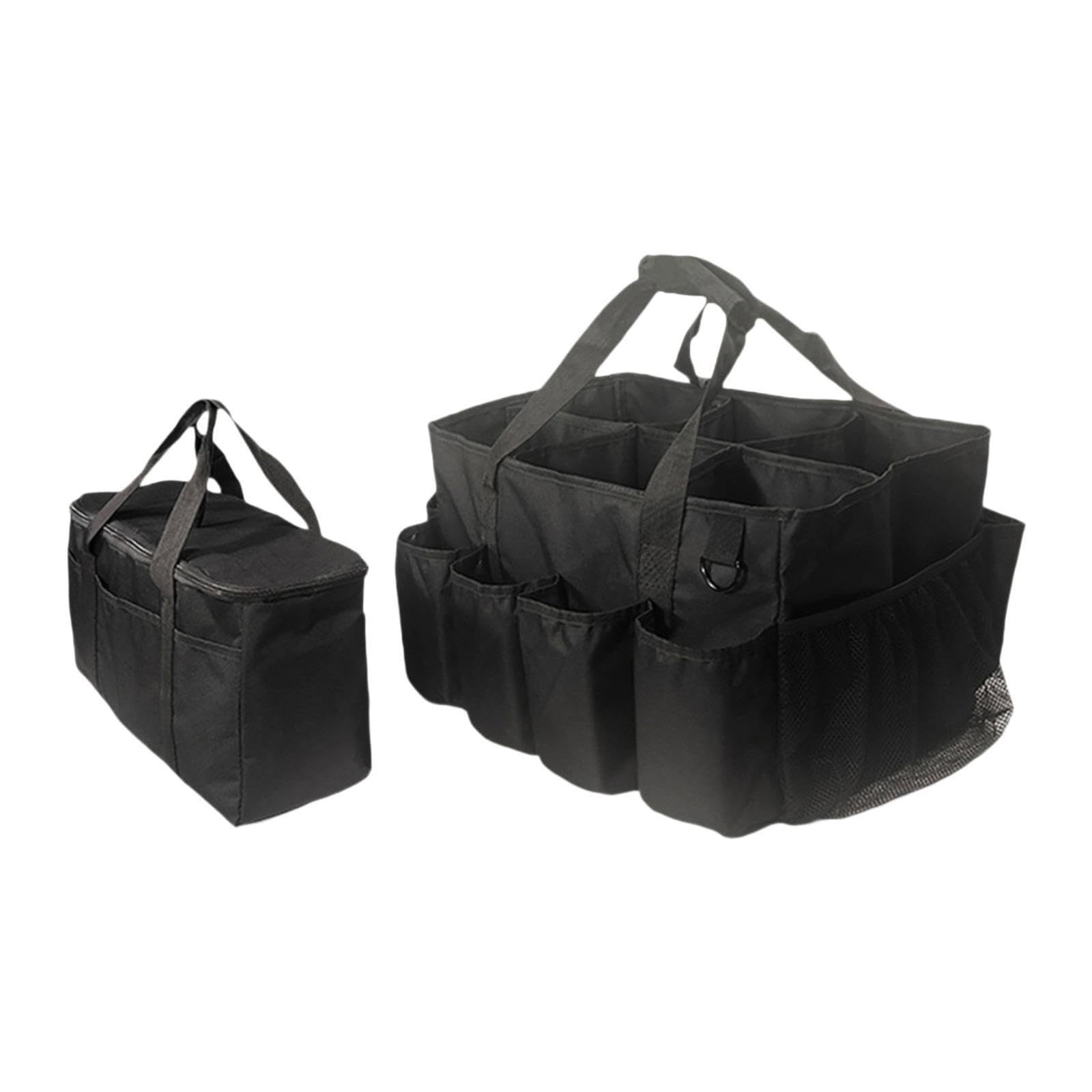 Borsa portaoggetti per la pulizia durevole con maniglia, progettata per organizzare i prodotti per la pulizia per lavoratori e professionisti, borsa, 2 pezzi di sacchetti