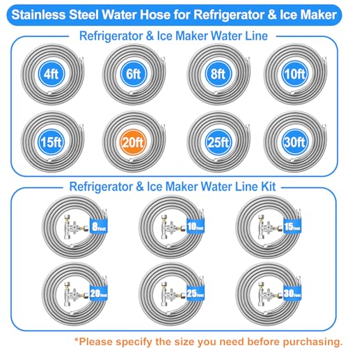 Manguera para heladera 2 piezas 15 y 20 pies acero inoxidable miniatura 7