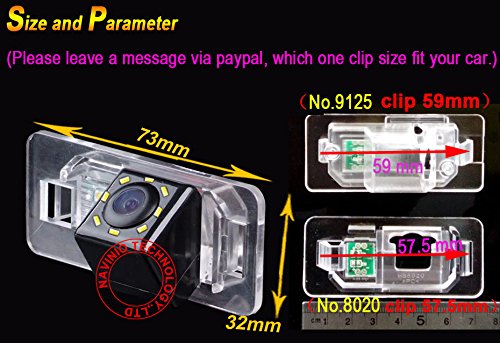 HD 170° Wide Angle License Plate Light Rear View Reversing Camera Compatible with BMW X1 X3 X5 X6/M3/E90/E91/E92/E93/E82/E88/E39/E60/E61/E53/E70/E71/535Li 335i 328i 320i 330i/520Li (NO.9125+8LED) - Image 3