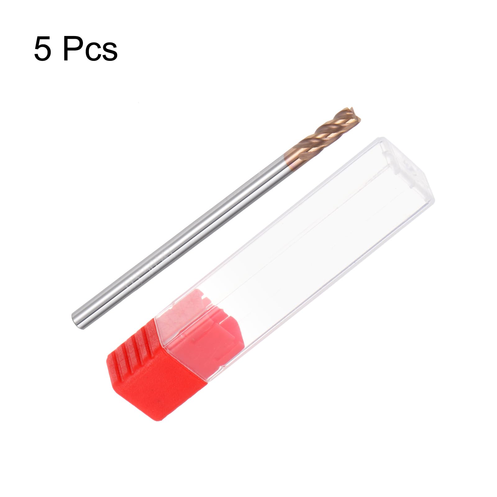 QUARKZMAN 5Pcs Fraises à Bout Carré de 3mm de Diamètre, Tige de 3mm, 4 Flûtes, en Carbure Hrc55 Revêtu d'Altin, pour Fraiser les Extrémités, Outils de Coupe pour le Fraisage Cnc, Noir