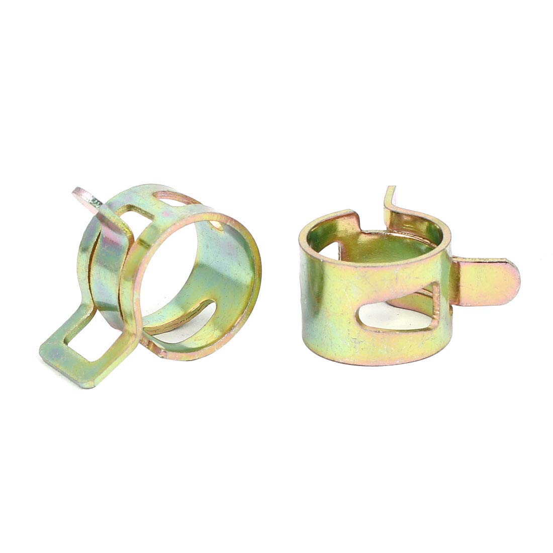 Aexit 15mm Inner Clamps Dia Yellow Zinc Plated Water Pipe Fuel Line Hose Clamps Strap Clamps Clips 5pcs