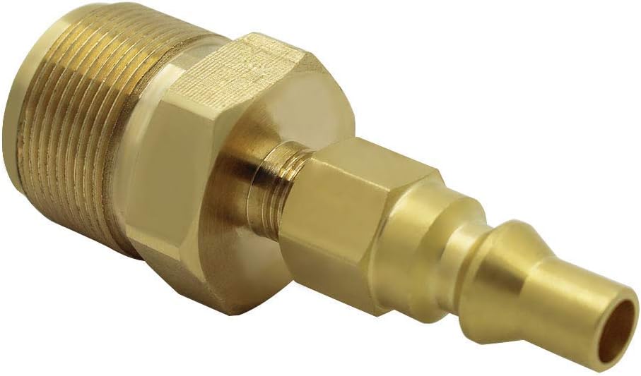 MENSI 1/4" Quick Connect Disconnect Plug with 1lb Bottle Tank Thread Propane Adapter