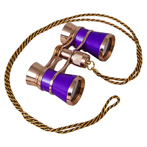 Levenhuk Broadway 325C Amethyst Opera Glasses – Theater Binoculars with Removable Chain