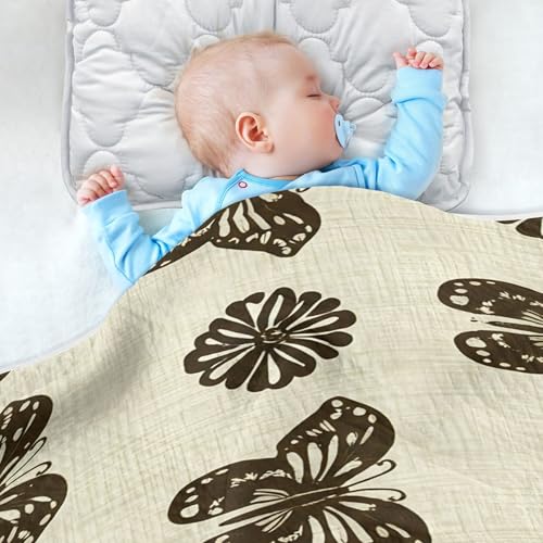 Burbuja Butterflies Daisies Baby Blanket for Boys Girls, Nursery Soft Warm Swaddling Receiving Baby Blankets, 30x40 in Toddler Blanket4