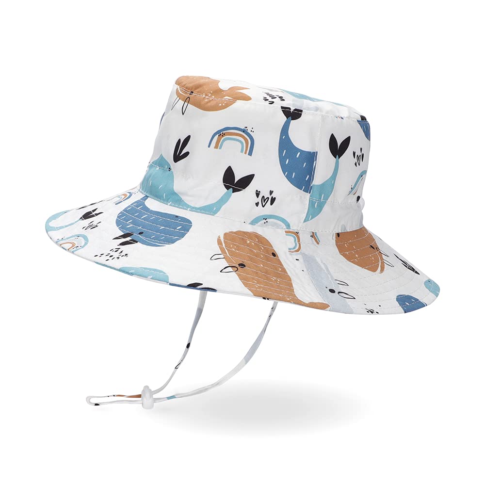 LACOFIA Sombrero de Sol bebé Gorro Verano para niños Sombrero Playa de ala Ancha Proteccion Solar para niños con Correa Ajustable para la Barbilla