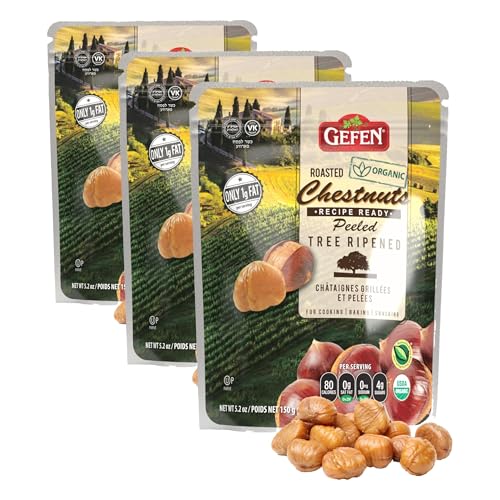 Gefen Chestnuts, Roasted Whole and Shelled, 5.2 oz (Pack of 3)
