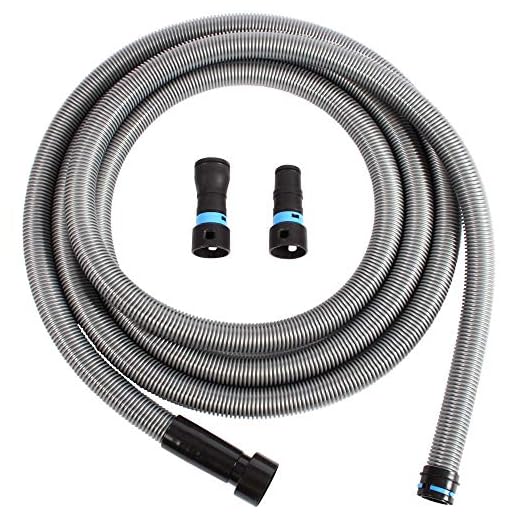 Cen-Tec Systems 94126 Quick Click 20 Ft. Hose for Home and Shop Vacuums with Multi-Brand Power Tool Adapter for Dust Collection, Silver