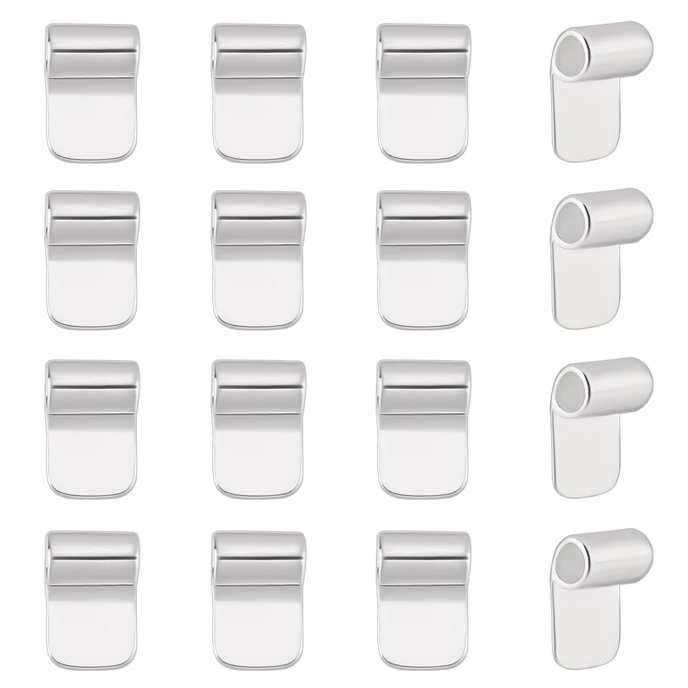 arricraft 16 Pcs Glue-on Flat Pad Bails, Silver Pendant Spoon Earrings Bails Pendant Cabochon Jewellery Findings for Necklace and Earrings Making Connector Charms Accessories