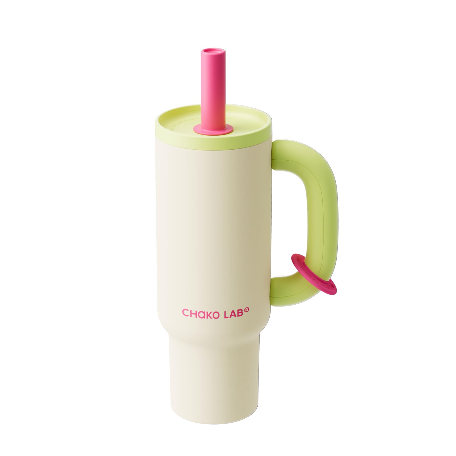 CHAKO LAB BaWang Insulated Stainless Steel Tumbler | Tumbler with Handle and Straw 33oz | Cup Holder Friendly for Travel | Leakproof Water Bottle | BPA-Free | Cerratic liner| green