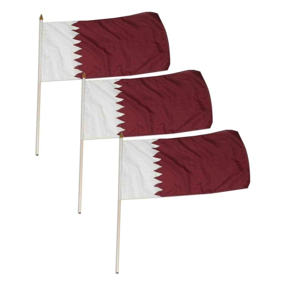 Qatar 12 x 18 Inch Flag - 3 PK