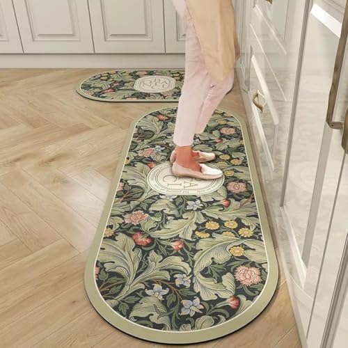 Image of proxin Non-Slip Rubber Kitchen Mat - 2-Piece Waterproof Thick Cushion for Enhanced Grip, High Absorption, Suitable for Automotive or Gym Equipment, Large and Small Sizes for Versatile Use (Colour 5)