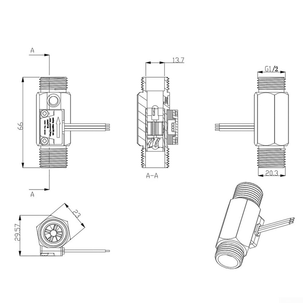 Mechanischer Kraftstoffzähler, digitales Messgerät, Kraftstoffanzeige, Durchflussmesser, Zähler, Sensor mit LCD-Zählersensor, für Diesel, Kerosin, Benzin