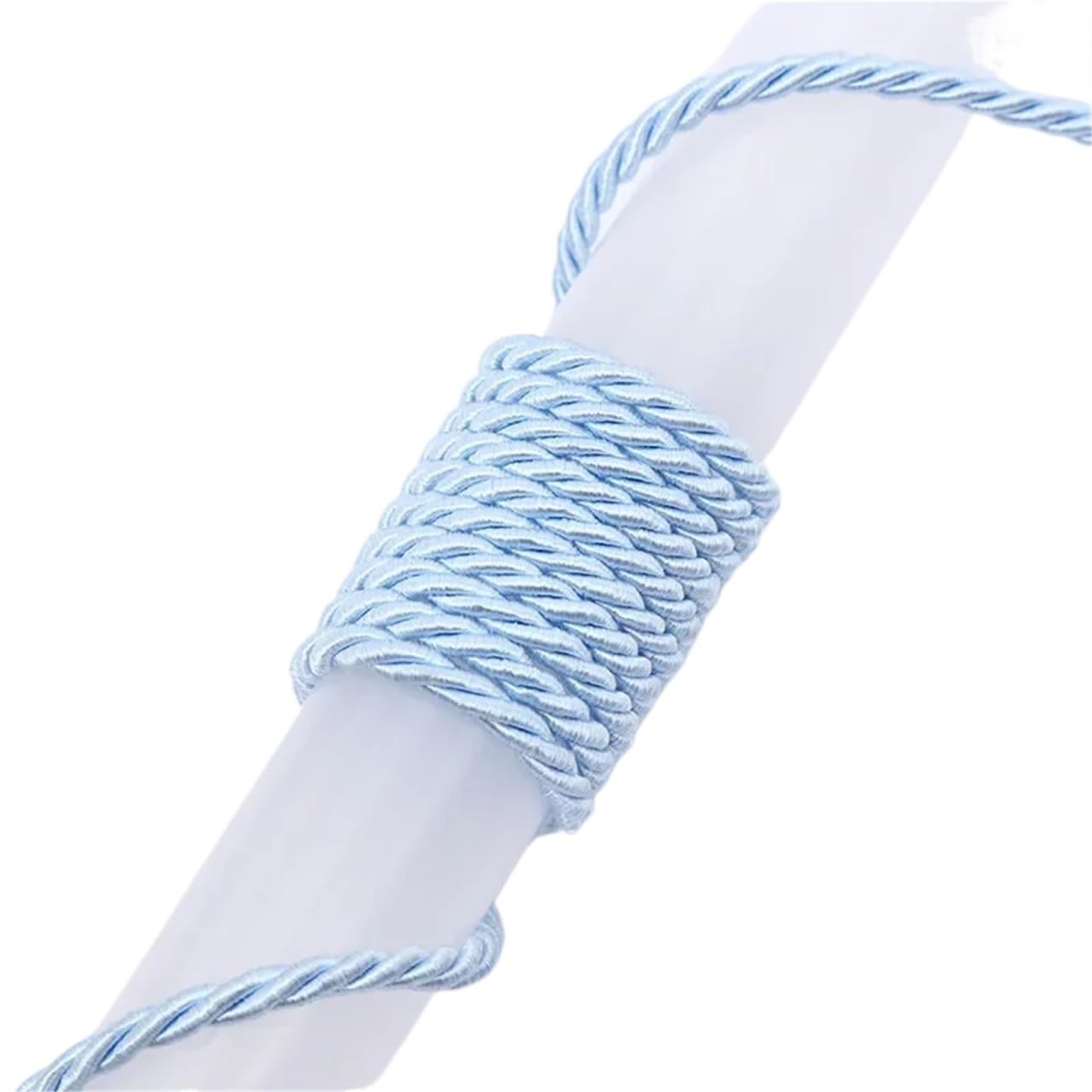 Polyester Rope 5Pcs 5/10M Silk Rope 3-Ply Braided Cord 5mm Twisted Cord Rope for DIY Craft Decor(Blue 5mm,5Meter)