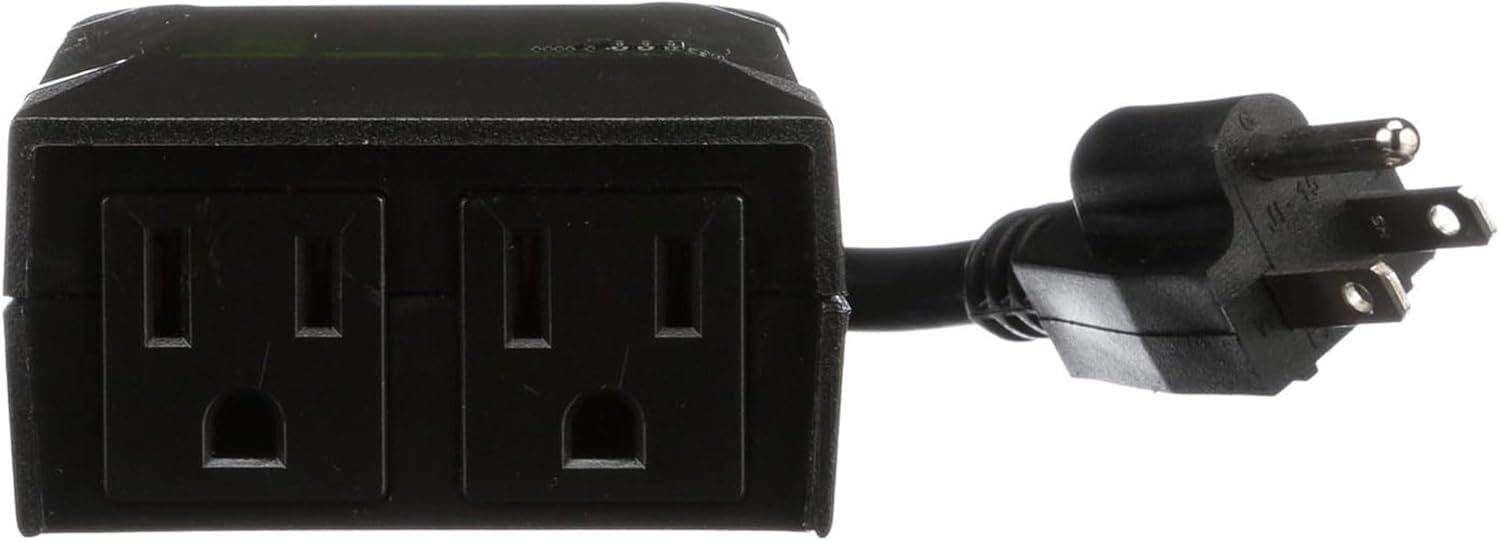 Coleman Cable Woods Digitaler Timer für den Außenbereich, 7 Tage, 2 Steckdosen, Schwarz