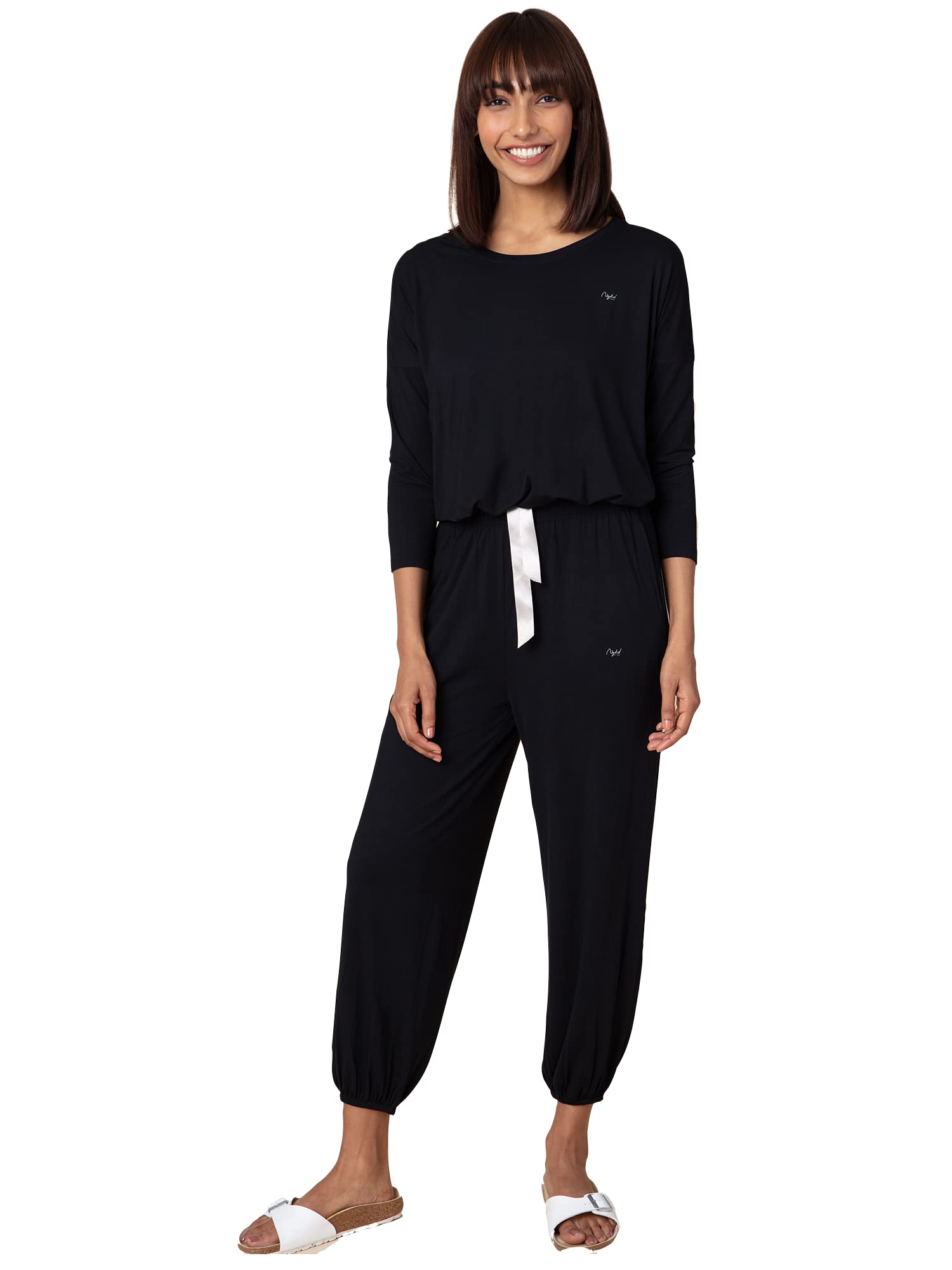 NYKD by Nykaa Soft Sleep and Lounge Set (Cuddle-Me-Up) - NYS016, czarny, L