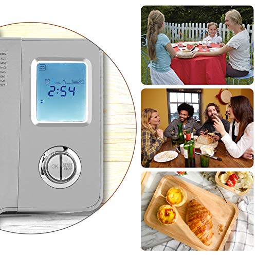 MEYKEY Brotbackautomat mit bis zu 900 g Kapazität, intelligente und automatische Programme, 3 Brotgrößen, 550 W, 36 x 22 x 30 cm, Silber – Bild 3