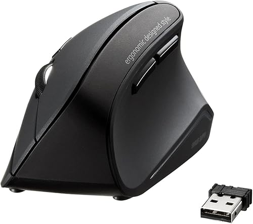 SANWA Ratón ergonómico inalámbrico 2.4G, ratón óptico vertical para computadora, clic silencioso y silencioso, (80012001600 DPI ajustable, 6