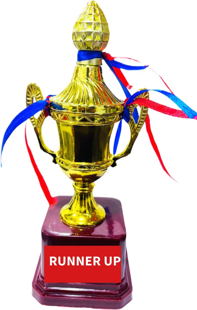 GYMFREAK 8 Inch Runner Up Gold Plastic Trophies, Award Gold, Trophy Cup F-324 Trophy (8 inch)-picture-22