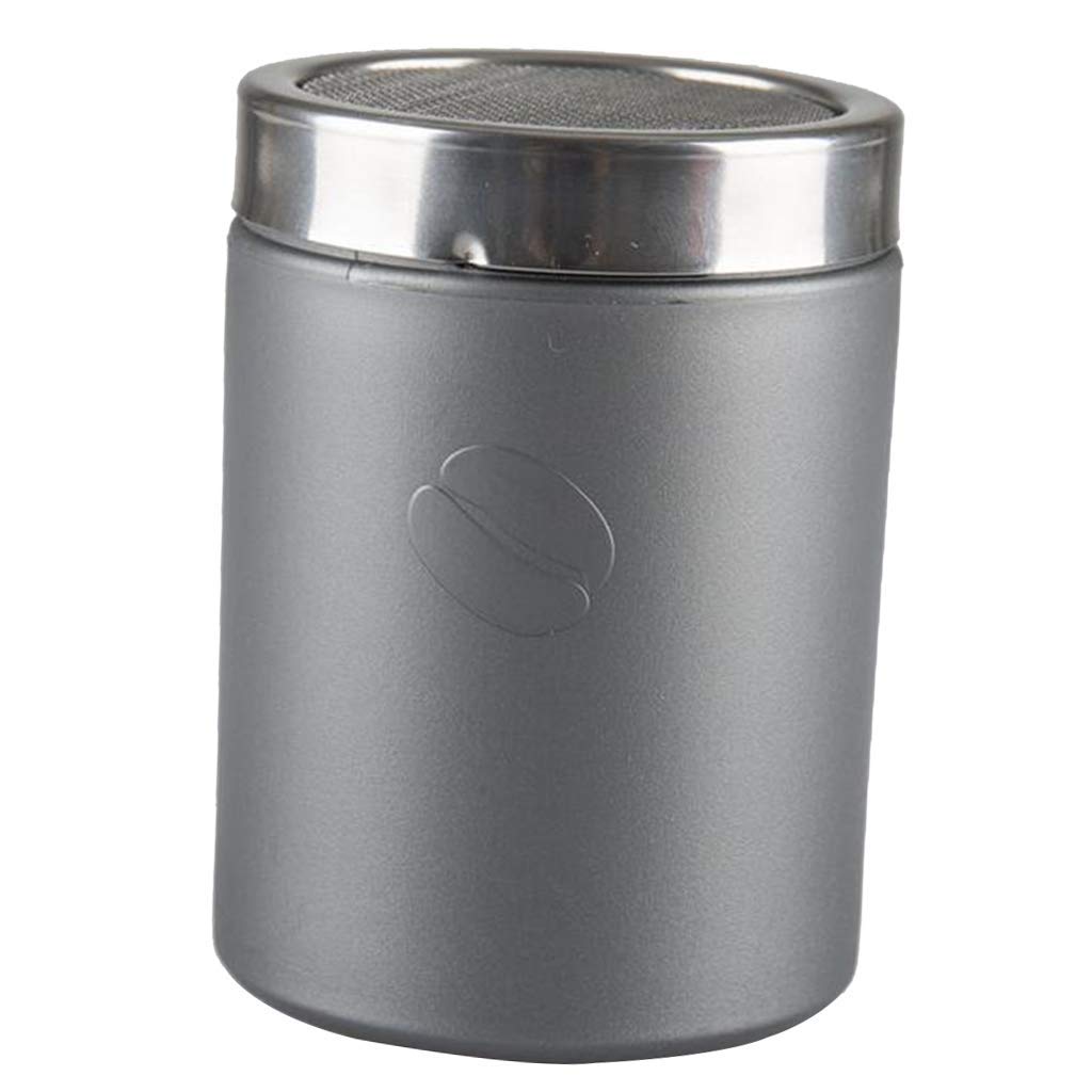 Tubayia Stainless Steel Powder Shaker Cocoa Shaker Coffee Cocoa Cinnamon Chocolate Strainer Shaker (Grey)