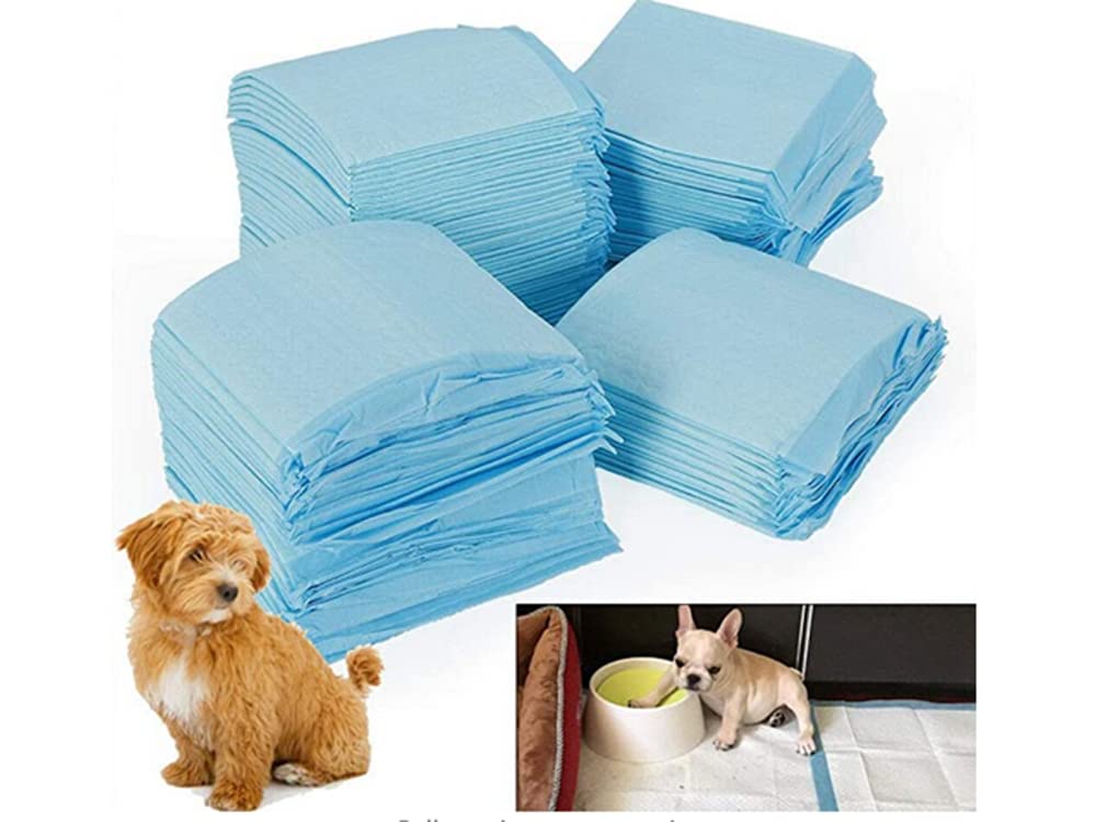 Juego de 50 almohadillas para cachorros, tamaño "S", aprendizaje a orinar, 45 x 60, para caja de arena, cama para cachorros, base para cuencos, resistente al agua, absorbe los andamios