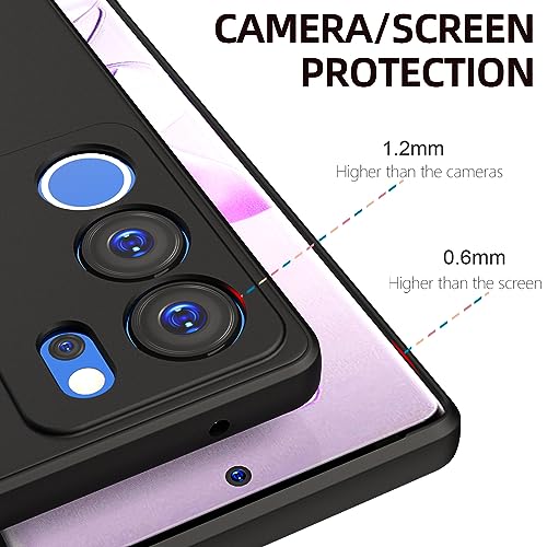 Image of Kapa Matte Protective Lens Flexible Back Cover for VIvo V29 / V29 PRO (5G) | Slim Silicone with Soft Lining Shockproof Full Body Bumper Case (Black)