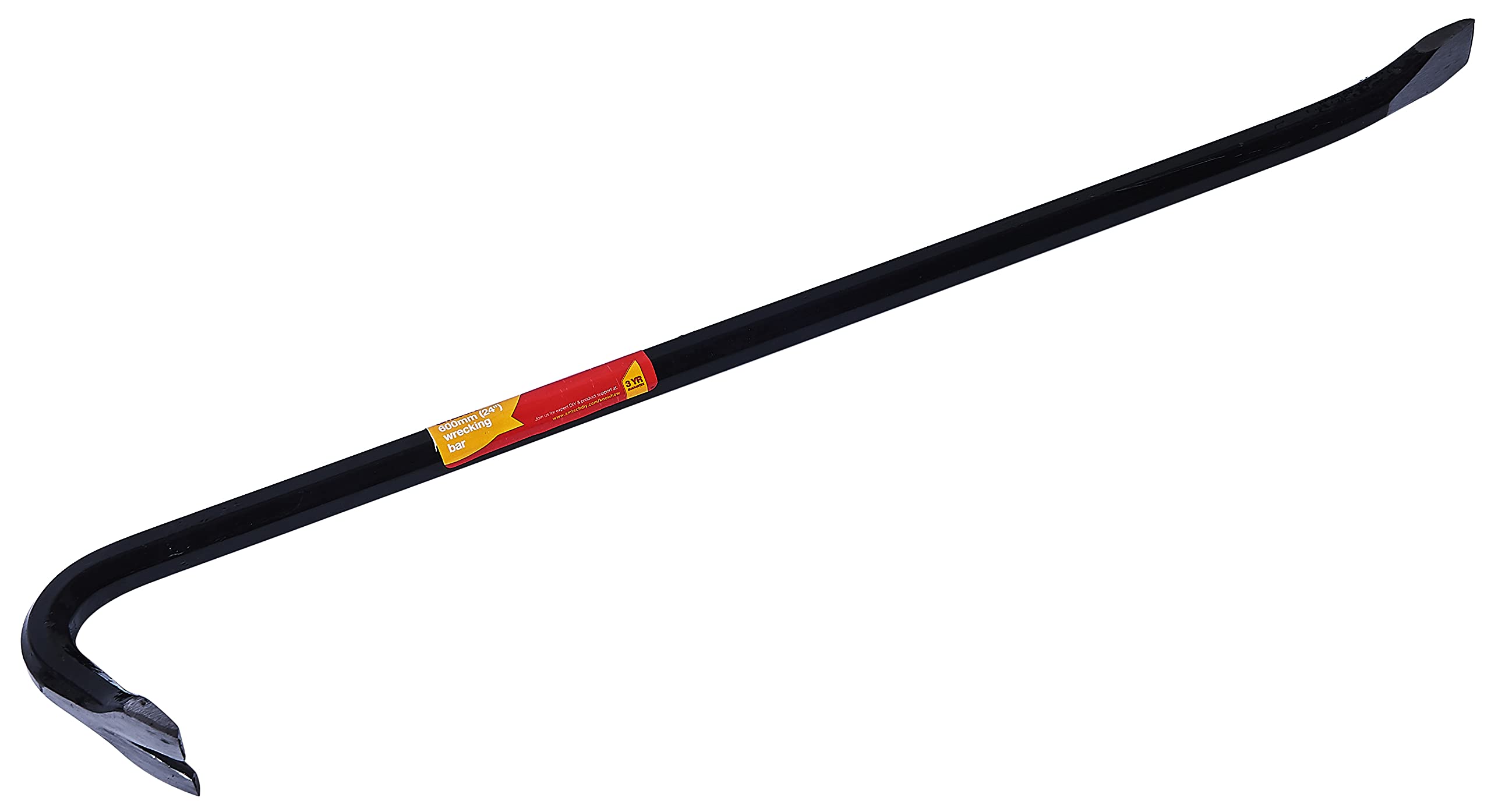Amtech Transparent Wrecking Bar For Framing & Crate Opening, Drop-Forged Steel With Chisel & Swan-Neck Ends, Strong Leverage With Durable Build, 24"
