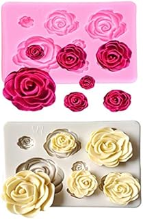2PCS Rose Flowers silicone molds Cake Chocolate Mold wedding Cake Decorating Tools Fondant Sugarcraft Cake Molds