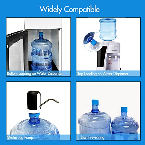 Image of 3 &5 Gallon Water Jug Cap,Food Grade Silicone Reusable Replacement Caps, Double Protection Caps fit all 55mm Bucket Water Dispenser Caps (3)