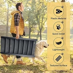   Easy-to-Store-and-Clean-Collapsible-Free-Standing-Ramp-for-Pets-Black-Supports-up-to-154-lbs-Durable-8-Step-Design-for-Home-or-Outdoors