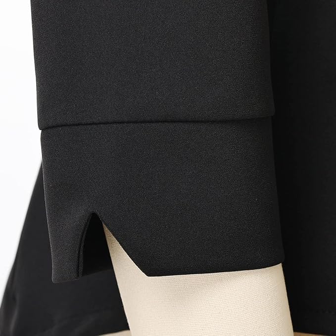 Womens Clergy Shirt Tab Collar 3/4 Sleeve Round Tailed Button Down Blouse2