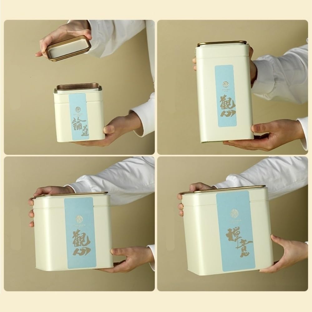 Set Da Tè Contenitori for la conservazione del tè sfuso Lattine sigillate Lattine quadrate colorate Teiere Lattina singola/doppie lattine Set di scatole regalo Barattolo Per Conservare Il Tè(D)