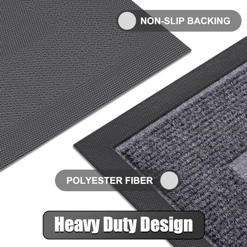 Homaxy Door Mat, Rubber Backed Non Slip Door Matts Indoor, Dirt Trapper Absorbent Mats, Washable Front Doormat Outdoor - Image 2