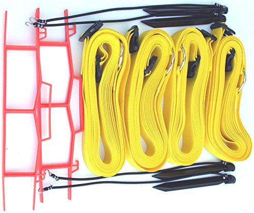 Home Court 2-inch Adjustable 30x60' Full Court Traditional Volleyball Court 19AS (Yellow)