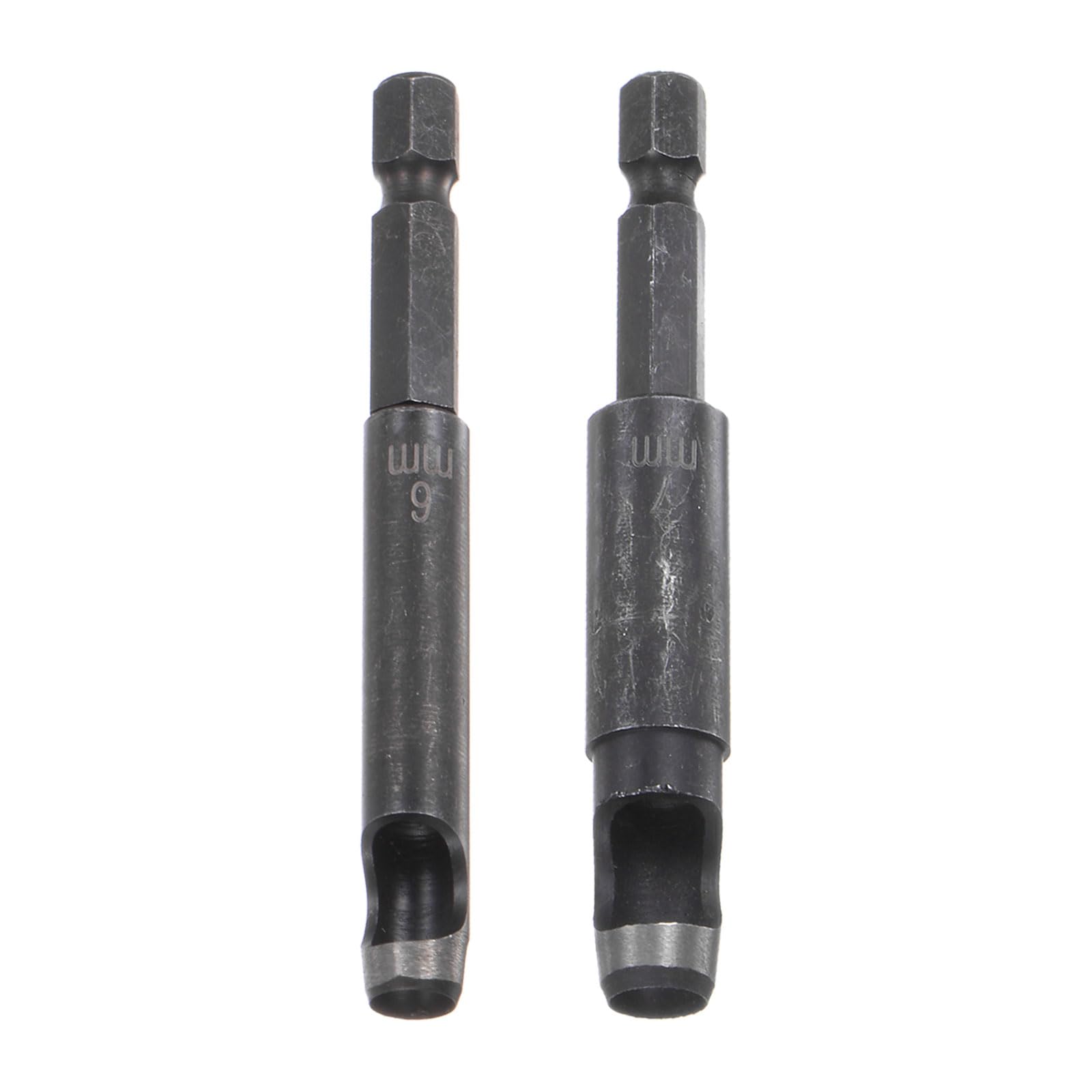 HARFINGTON Leather Hollow Punch Set 1/4 Hex Shank for Drills, 6mm 7mm Dia Rotary Hole Punches for Thick Fabrics Leathercraft Working