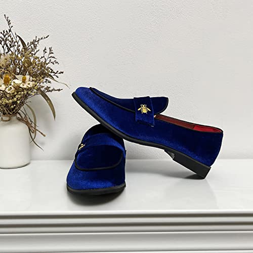Image of FLQL Men's Luxury Penny Loafer Slip-On Velvet Shoes Party Dancing Shoes Suede Wedding Shoes Plus Size 7-13
