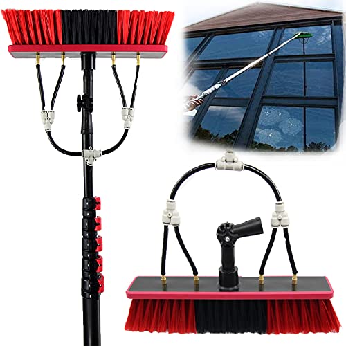 Glass Cleaning Brush,Window Cleaning Pole Water Fed Telescopic Brush Extendable Cleaner Conservatory Roof,Cleaning Photovoltaic and Solar Panels Water Fed Pole Kit,6M
