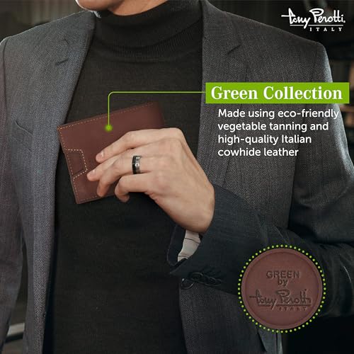 Tony Perotti Men's Italian Leather Ultra Slim RFID Wallet - Front Pocket Money Clip With Credit Card Slots and ID Window - Eco-Friendly Tanned Full Grain4