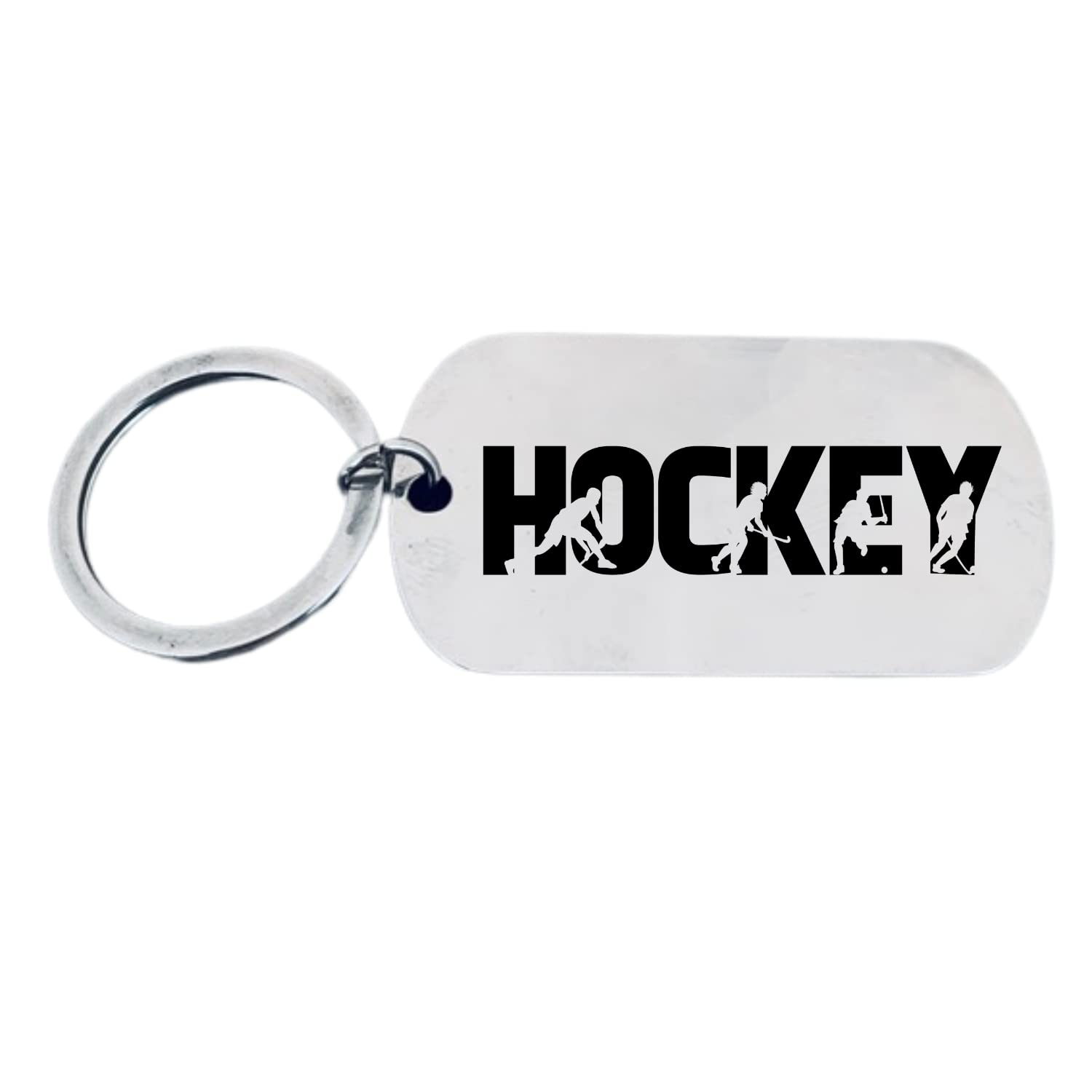 Sportybella Hockey Keychain, Unisex Ice Hockey Jewelry, Hockey Charm Keychain, Gift for Hockey Players, Teams & Coaches
