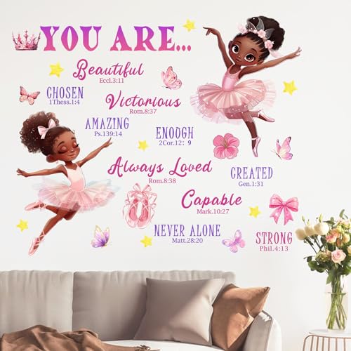 Vinilos Decorativos Mfault Black Girl Ballerina 35x12 pulg