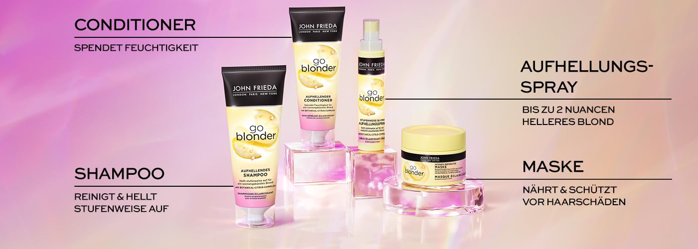 John Frieda Go Blonder spray rozjaśniający – stopniowy blond – zawartość: 100 ml – stopniowo rozjaśnia – dla naturalnie wyglądającego blondu
